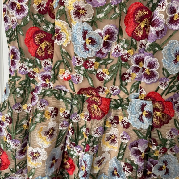 Just Me Multicolor Embroidered Floral Mini Dress - Picture 7 of 11